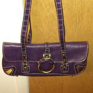 Purple Leather Bisou Bisou Buckle Snap Purse